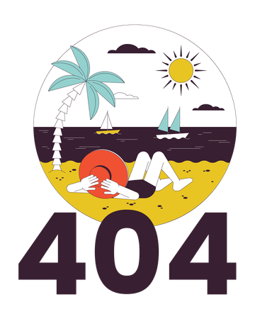Tropical vacation error 404  Illustration