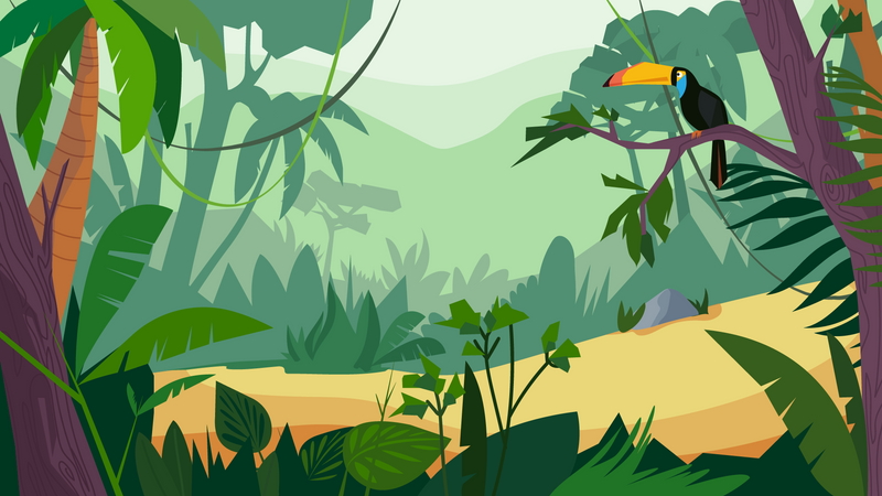 Tropical Wildlife Illustration