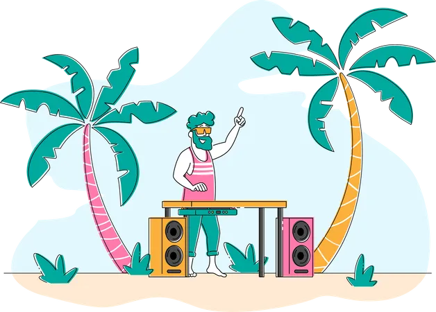 Tropische Strandparty  Illustration