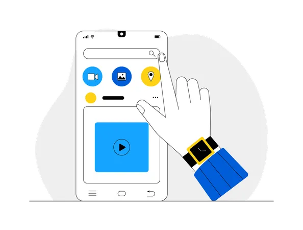 Trouver une vidéo sur les réseaux sociaux  Illustration