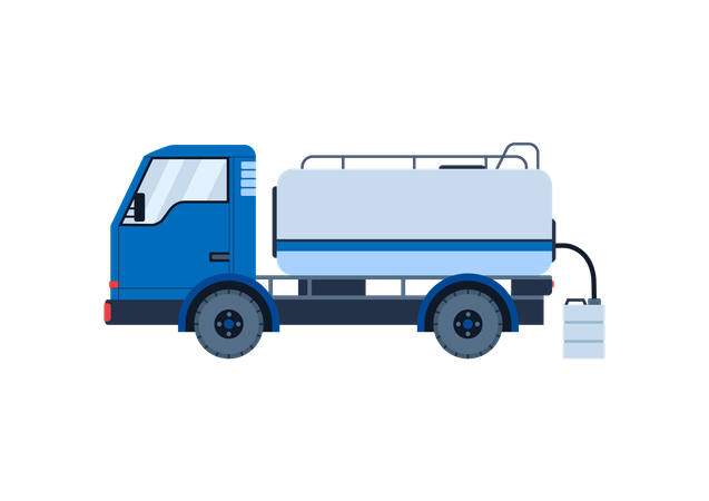 Truck delivers drinking water to regions with water scarcity  Illustration