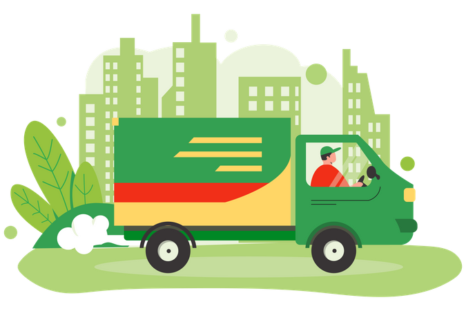 Truck Delivery Service Illustration