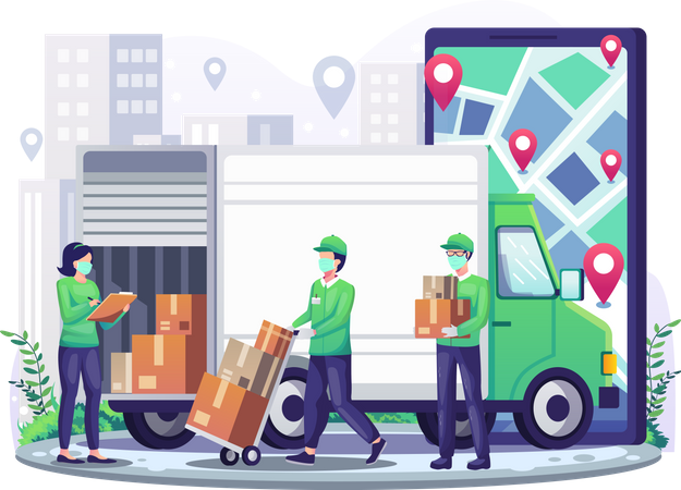 Truck delivery service  Illustration