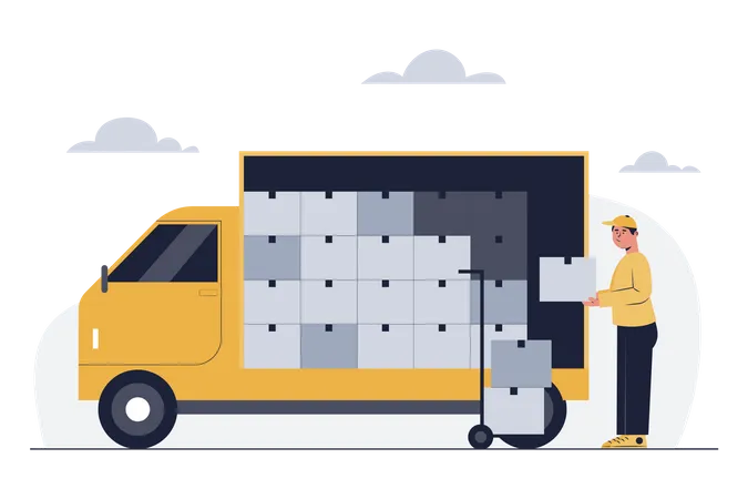 Truck delivery service  Illustration