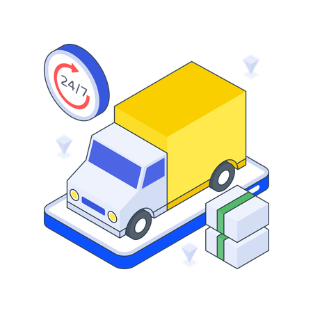 Truck Delivery Services  Illustration