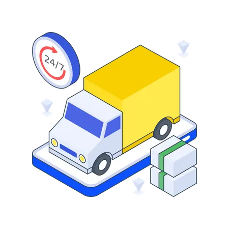 Truck Delivery Services  Illustration