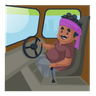 illustrations of holding steering wheel