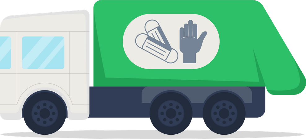 Truck for medical waste Illustration