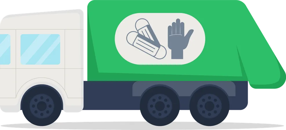Truck for medical waste Illustration