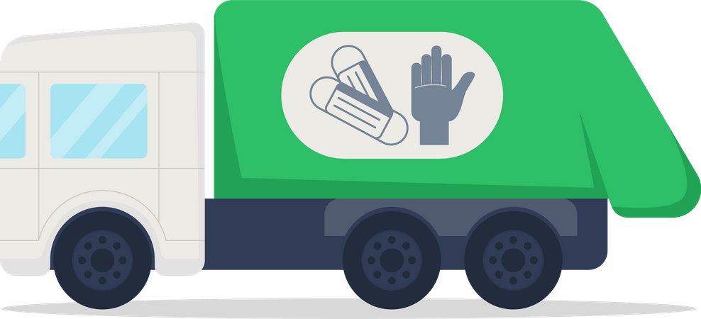 Truck for medical waste  Illustration