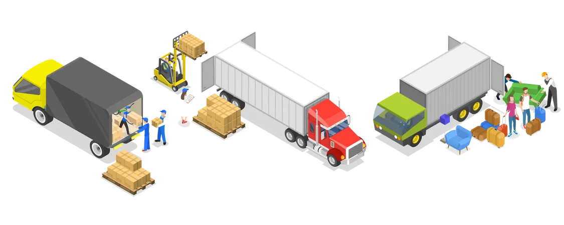 Truck Loading Illustration