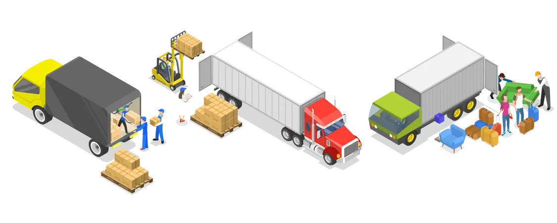 Truck Loading  Illustration