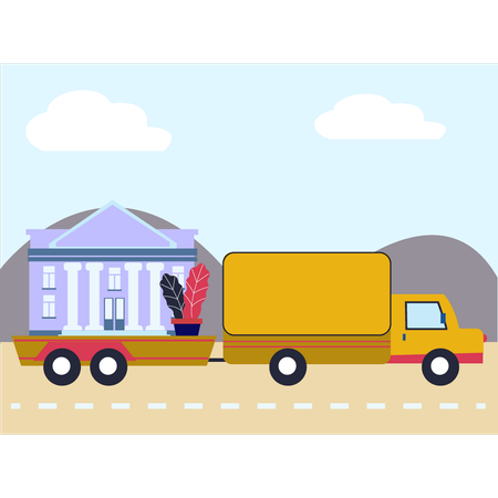 Truck On Its Way To New Home  Illustration