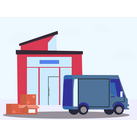 Truck Parked For Loading  Illustration