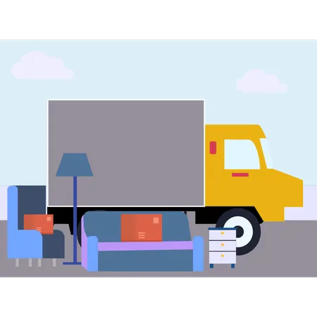 Truck Ready To Be Loaded  Illustration