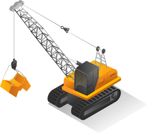 Truck tower crane excavator  Illustration