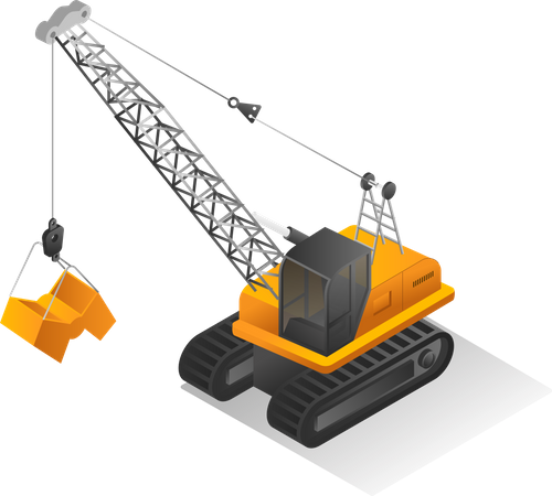 Truck tower crane excavator  Illustration