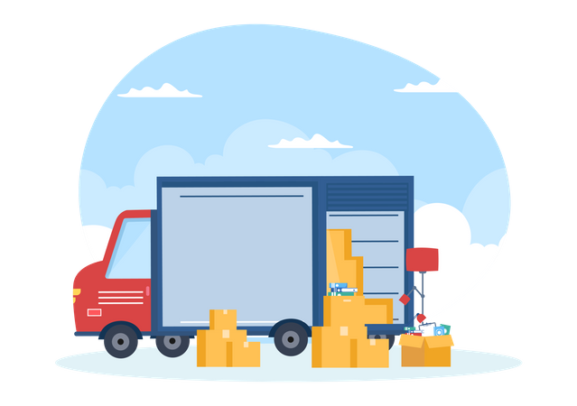 Trucking Transportation Illustration