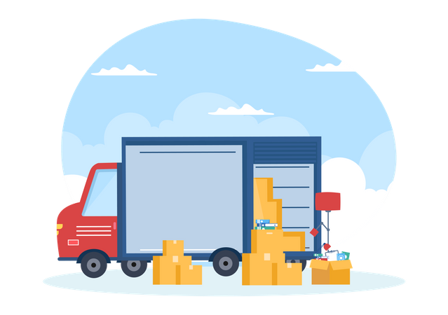 Trucking Transportation  イラスト