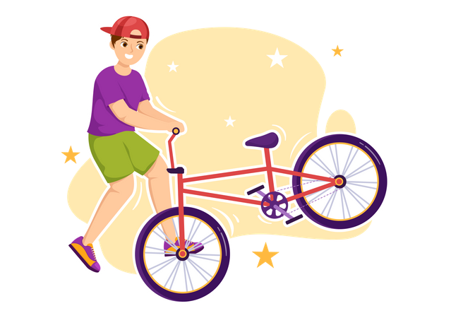 Truco de bicicleta BMX  Ilustración