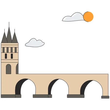 Tschechische Republik - Karlsbrücke  Illustration