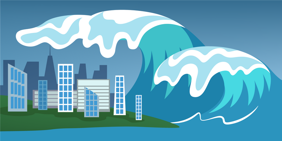 Tsunami disaster  Illustration