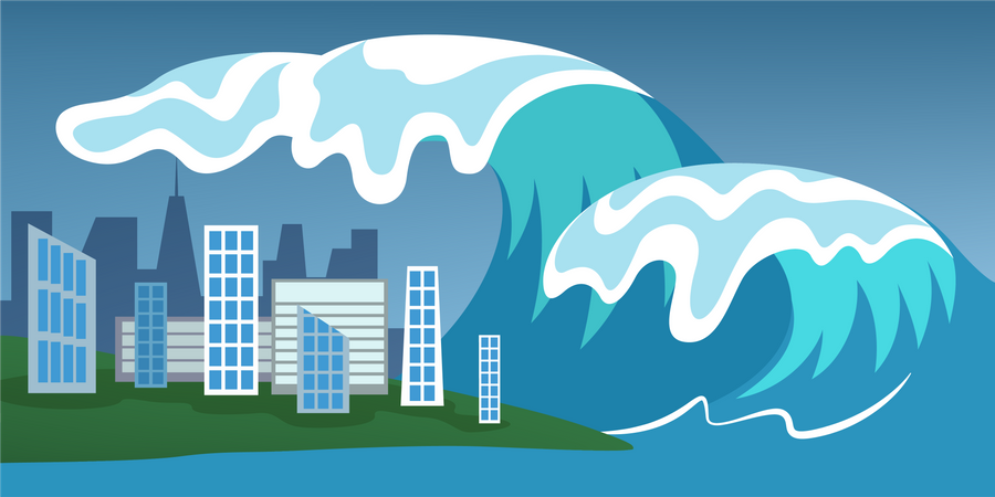 Tsunami-Katastrophe  Illustration