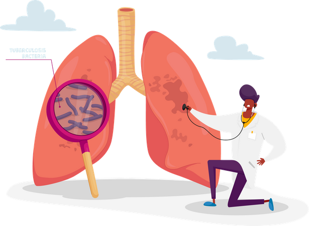 Tuberculosis Medical Pulmonological Care Illustration