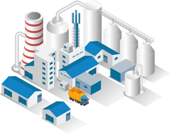 Tuberías de fábrica de gas.  Ilustración