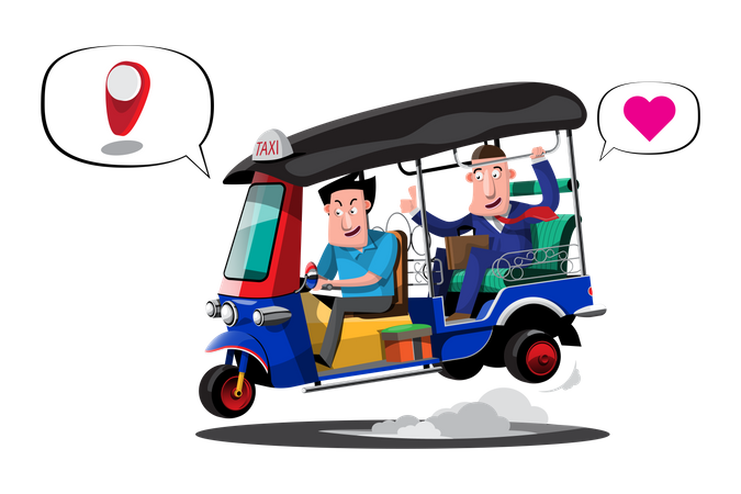 Tuk Tuk service  일러스트레이션