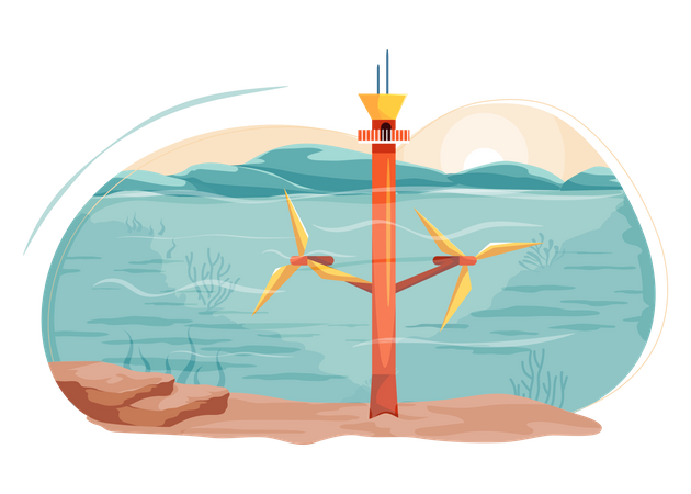Turbina de vento  Ilustração