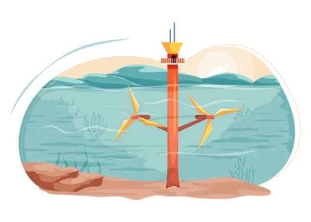 Turbina de vento  Ilustração