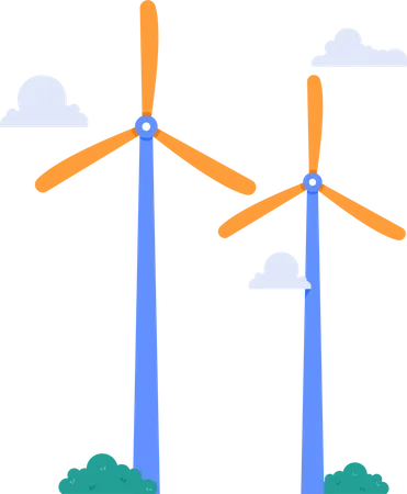 Électricité à énergie verte à turbine  Illustration