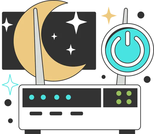 Turn off wifi device at night  Illustration