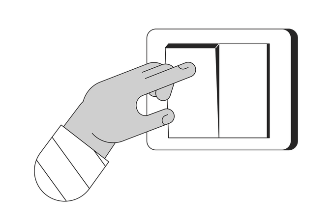 Turning off light on wall switch  Illustration