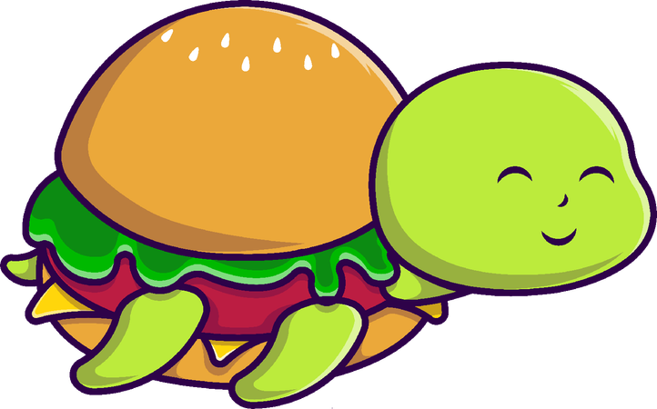 Turtle Burger  Illustration