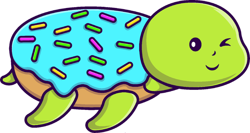 Turtle Doughnut  Illustration