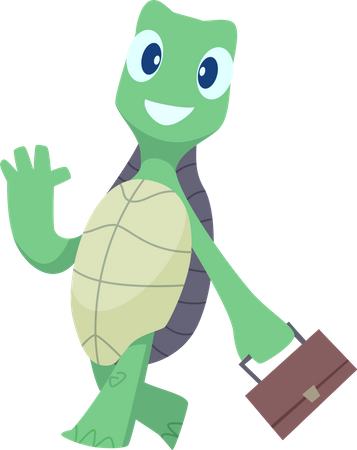 Turtle going office Illustration