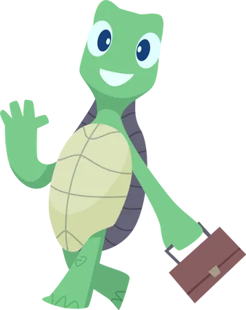 Turtle going office  Illustration