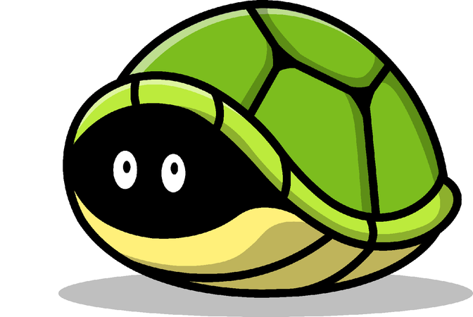 Turtle Hiding  Illustration