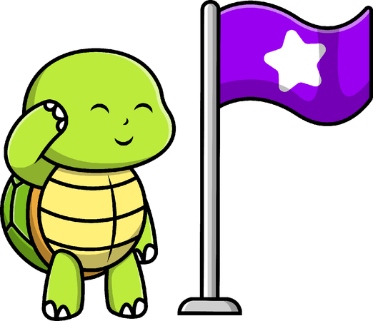 Turtle Respect Sea Star Flag  일러스트레이션