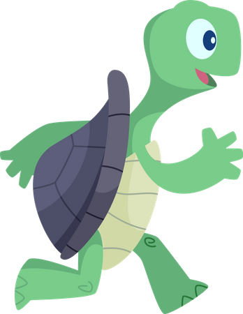 Turtle running  Illustration