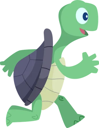 Turtle running  Illustration