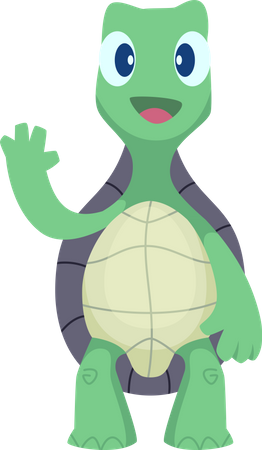 Turtle saying hello  Illustration