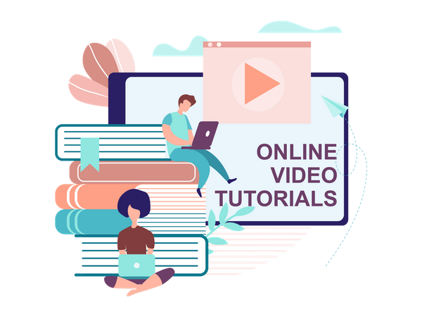 Tutoriais em vídeo on-line  Ilustração