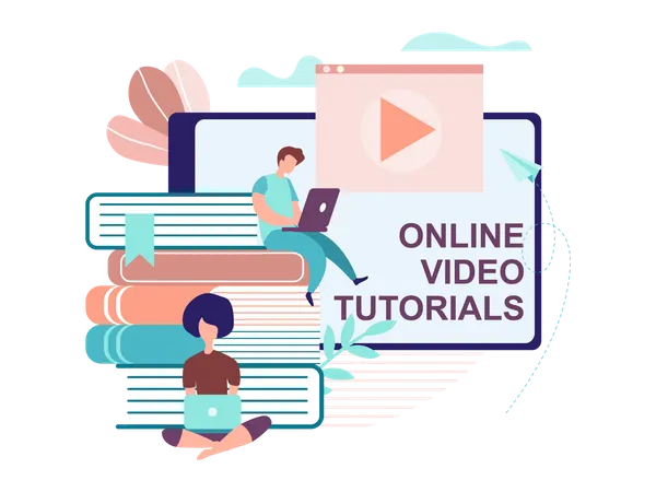 Tutoriais em vídeo on-line  Ilustração