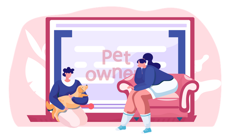 Tutorial about keeping dogs at home Illustration