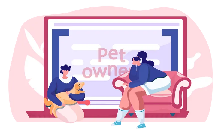 Tutorial about keeping dogs at home  Illustration