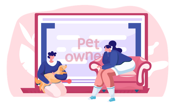 Tutorial about keeping dogs at home  Illustration