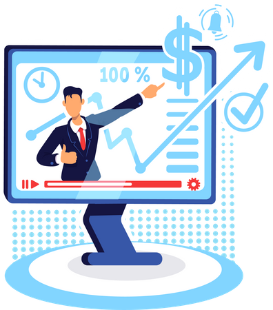 Tutorial de marketing en línea  Ilustración